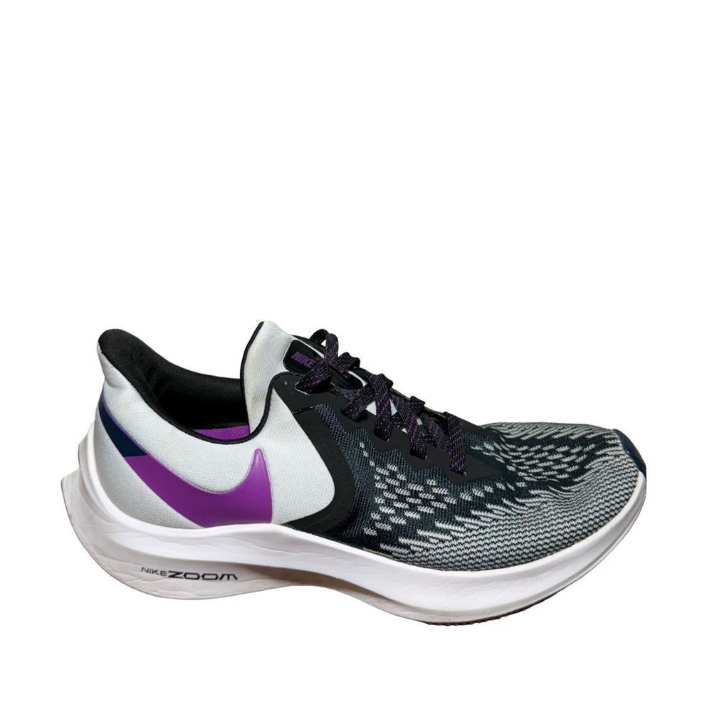 Nike Women's Zoom Running Shoes - Black, White, and Purple size 6.5